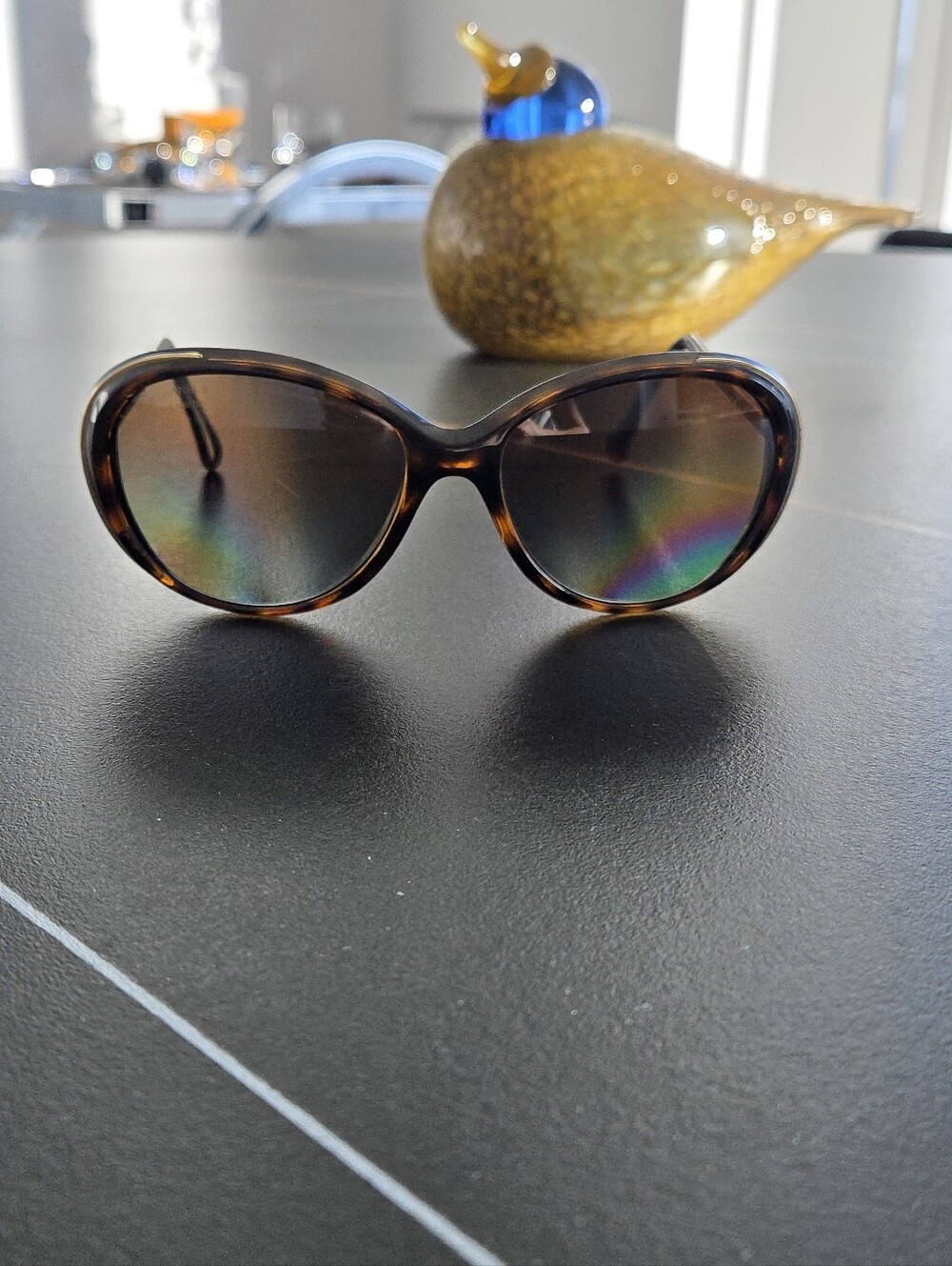 CHANEL Tortoiseshell and Gold Round Sunglasses